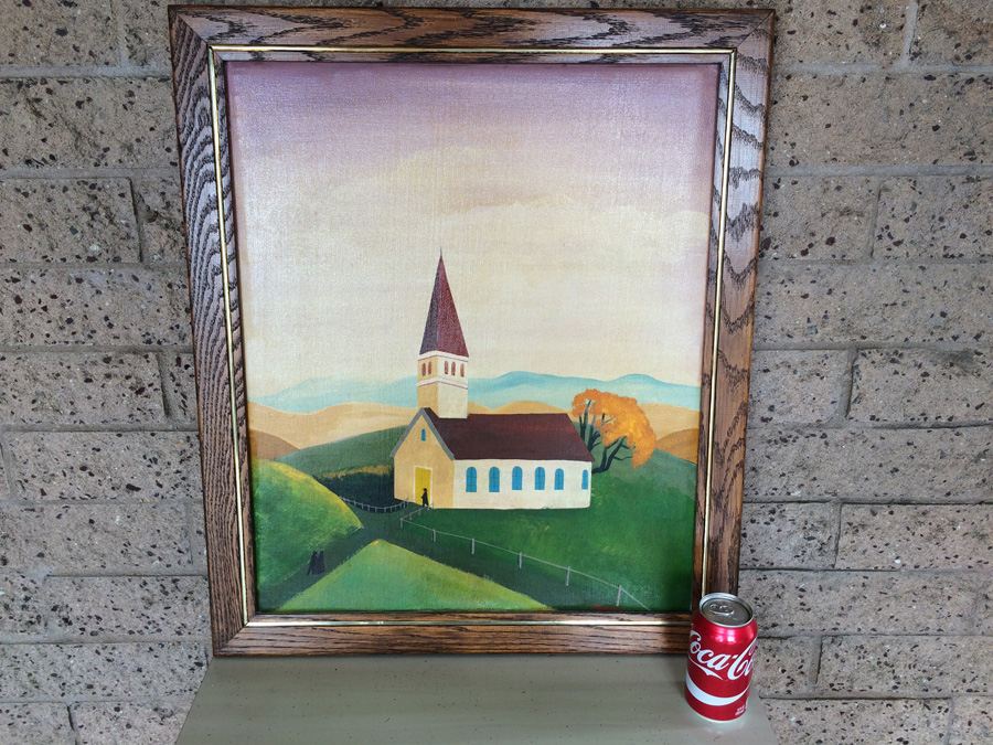 Folk Art Original Oil Painting - Signed Stanwick?