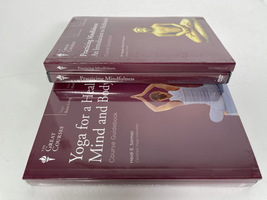 JUST ADDED - New Sealed The Great Courses: Yoga For A Healthy Mind And Body And Practicing Mindfulness: An Introduction To Meditation Course Guidebooks And DVDs [Photo 3]