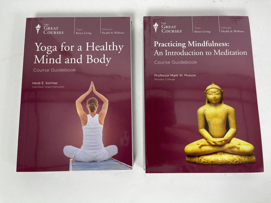 JUST ADDED - New Sealed The Great Courses: Yoga For A Healthy Mind And Body And Practicing Mindfulness: An Introduction To Meditation Course Guidebooks And DVDs [Photo 1]