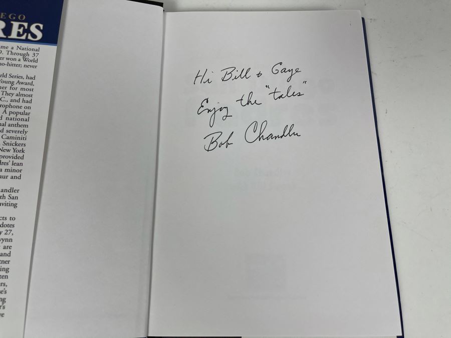 Signed Book Bob Chandler's Tales From The San Diego Padres [Photo 4]
