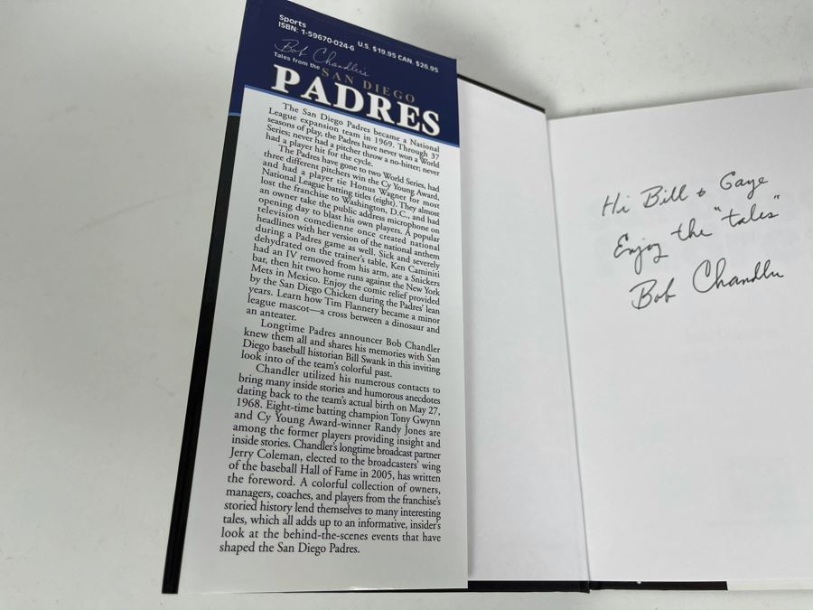 Signed Book Bob Chandler's Tales From The San Diego Padres [Photo 5]