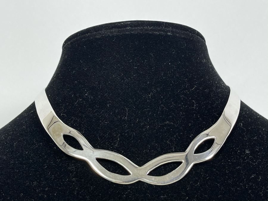 Sterling Silver Collar Necklace 28.9g [Photo 1]