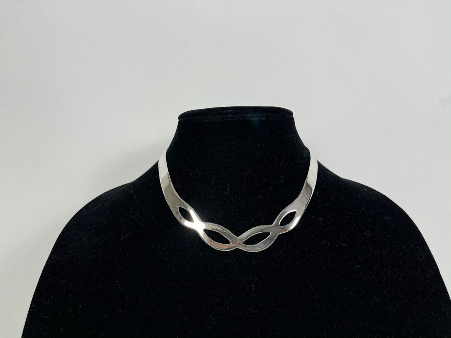 Sterling Silver Collar Necklace 28.9g [Photo 3]