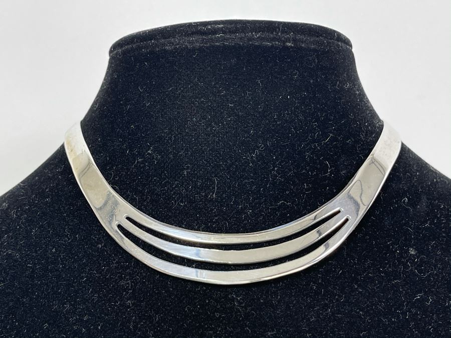 Sterling Silver Collar Necklace 28.4g [Photo 1]