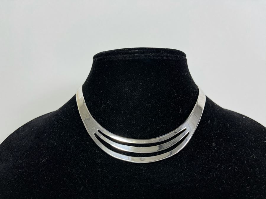 Sterling Silver Collar Necklace 28.4g [Photo 2]