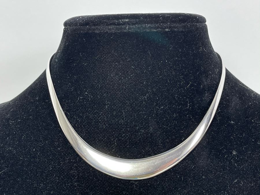 Sterling Silver Collar Necklace 34.8g [Photo 1]