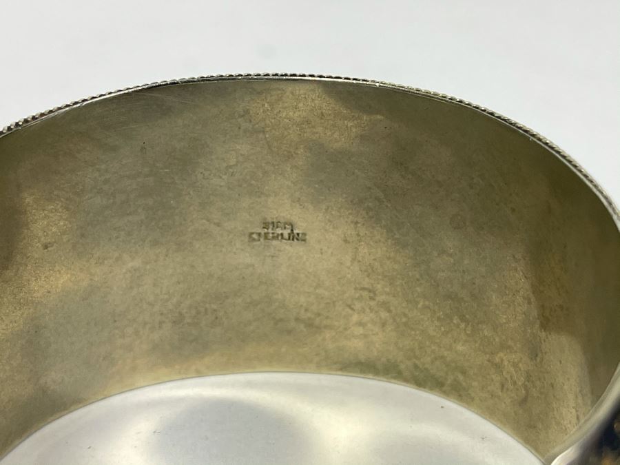 Sterling Silver Siam Ornate Cuff Bracelet 64g [Photo 7]