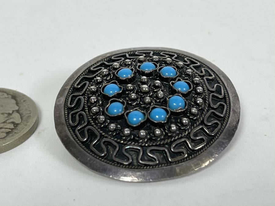 Sterling Silver With Turquoise Pendant 6g [Photo 3]