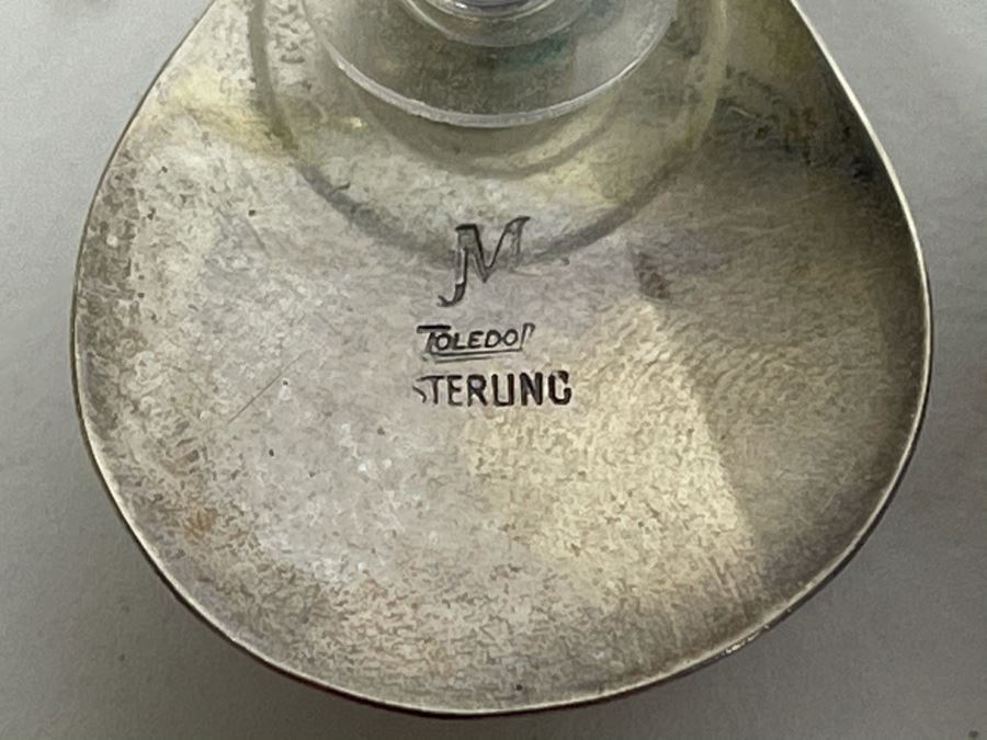 Signed Sterling Silver Onyx Earrings Toledo M 10.1g [Photo 5]