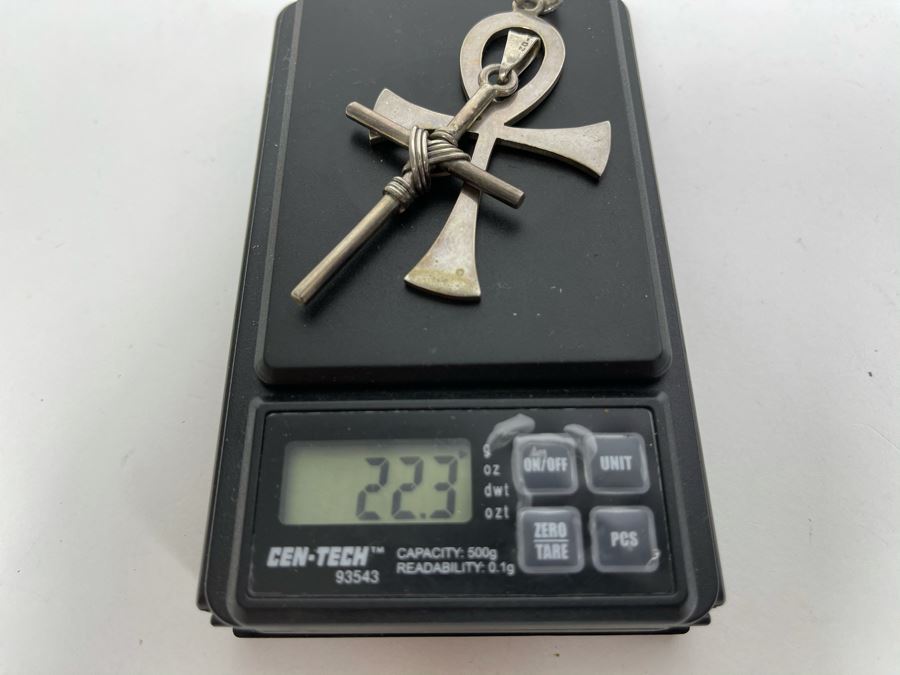 Pair Of Sterling Silver Cross Pendants 22.3g [Photo 6]