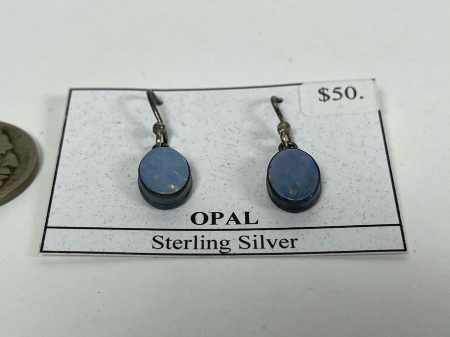 New Sterling Silver Opal Earrings [Photo 3]