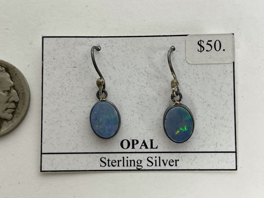 New Sterling Silver Opal Earrings [Photo 1]
