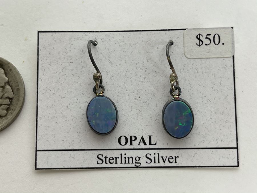 New Sterling Silver Opal Earrings [Photo 2]