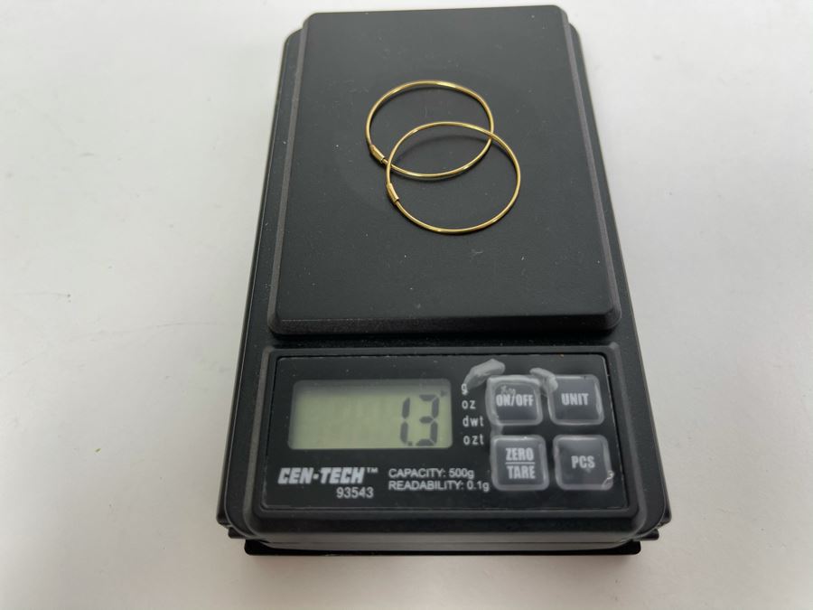 18K Gold Hoop Earrings 1.3g [Photo 6]