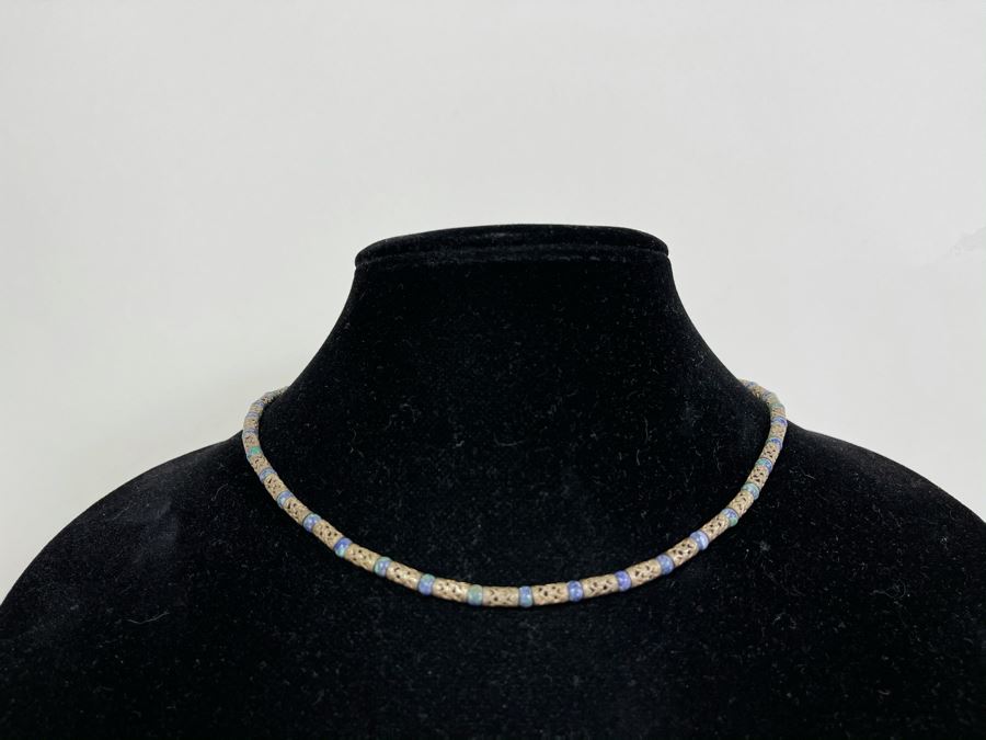 Sterling Silver Lapis Lazuli Beaded 17' Necklace 18.5g [Photo 2]
