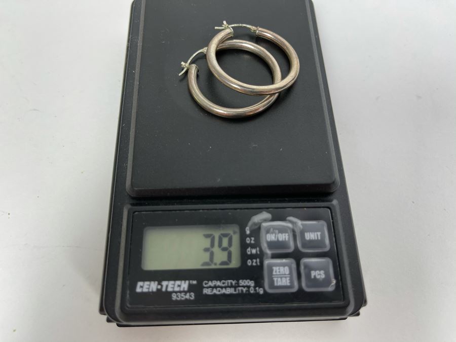 Sterling Silver Hoop Earrings 3.9g [Photo 4]
