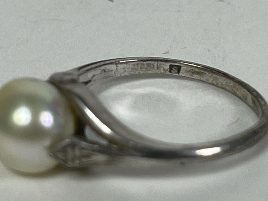 Vintage Silver Pearl Ring 2.3g [Photo 8]