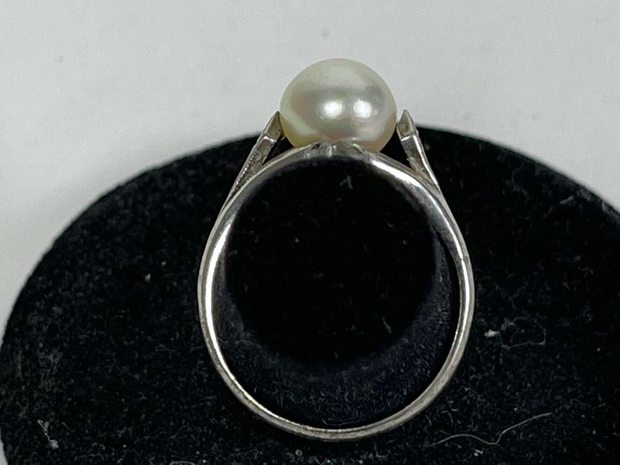Vintage Silver Pearl Ring 2.3g [Photo 6]