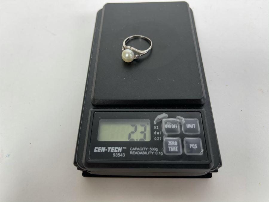 Vintage Silver Pearl Ring 2.3g [Photo 9]