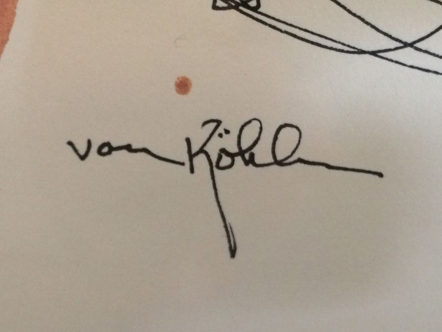 Mid-Century Von Kohler Watercolor and Ink Painting Cowboy [Photo 3]