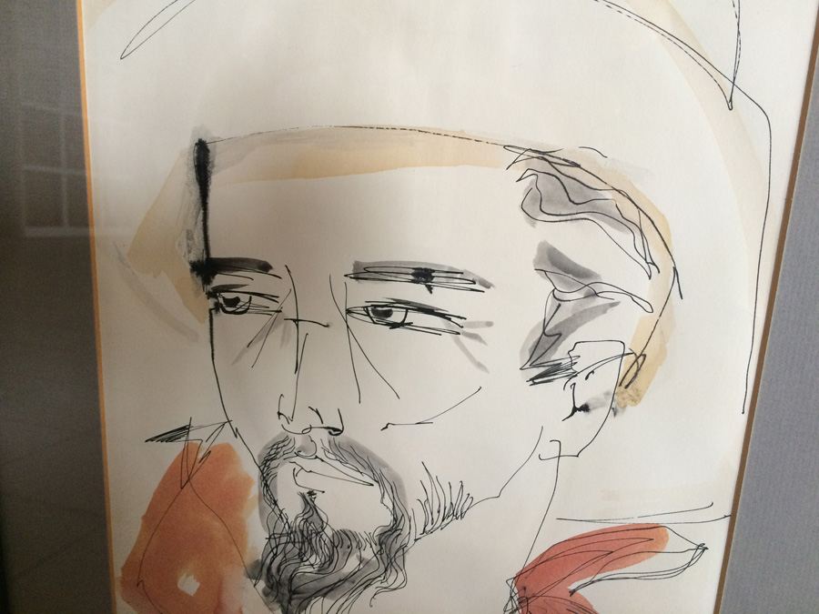 Mid-Century Von Kohler Watercolor and Ink Painting Cowboy [Photo 4]