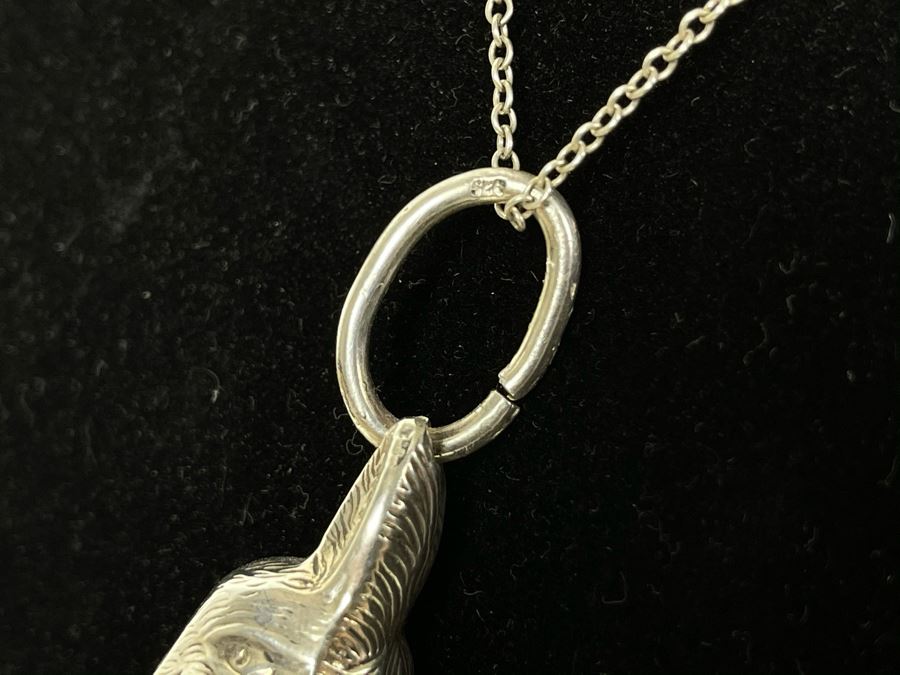 Sterling Silver 18' Chain Necklace With Sterling Silver Rabbit Bell Pendant 18.8g [Photo 7]