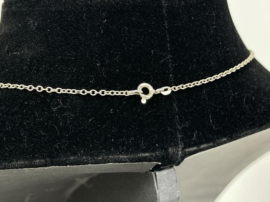 Sterling Silver 18' Chain Necklace With Sterling Silver Rabbit Bell Pendant 18.8g [Photo 6]