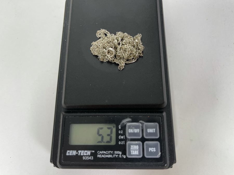 Pair Of Sterling Silver Chain Necklaces 16' And 20' Total Weight 5.3g [Photo 8]