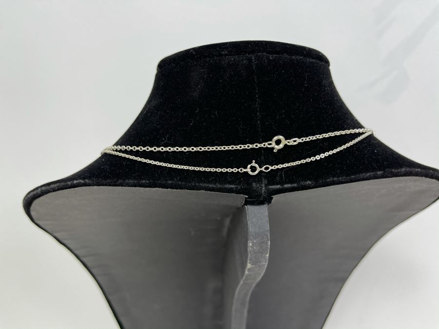 Pair Of Sterling Silver Chain Necklaces 24' And 39' Total Weight 9.3g [Photo 4]