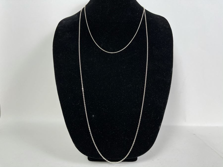 Pair Of Sterling Silver Chain Necklaces 24' And 39' Total Weight 9.3g [Photo 2]