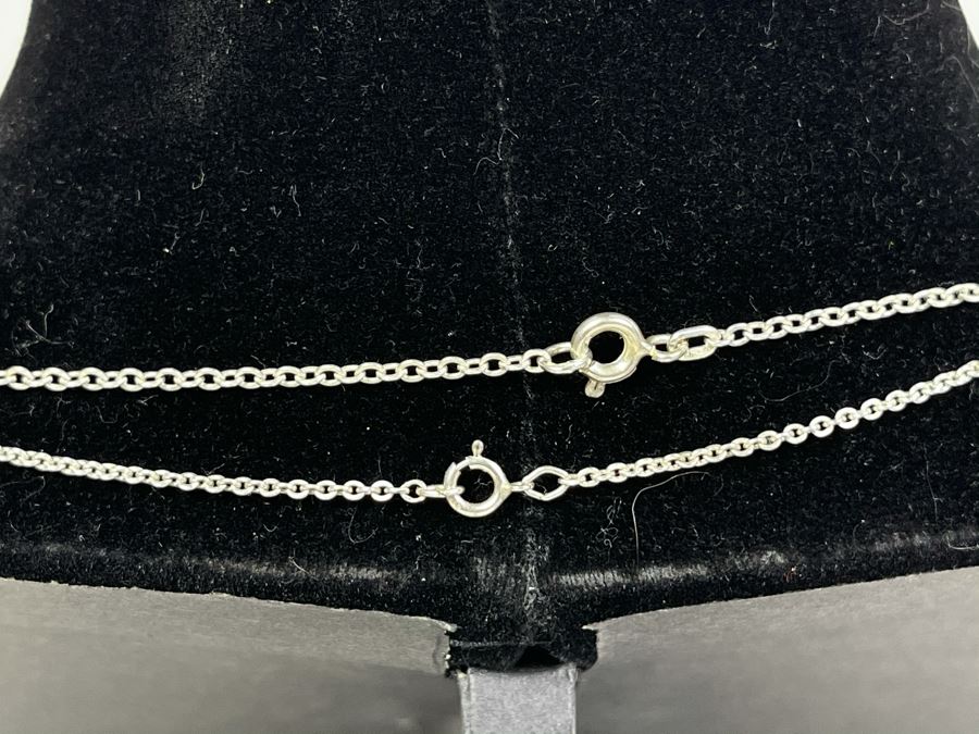 Pair Of Sterling Silver Chain Necklaces 24' And 39' Total Weight 9.3g [Photo 5]