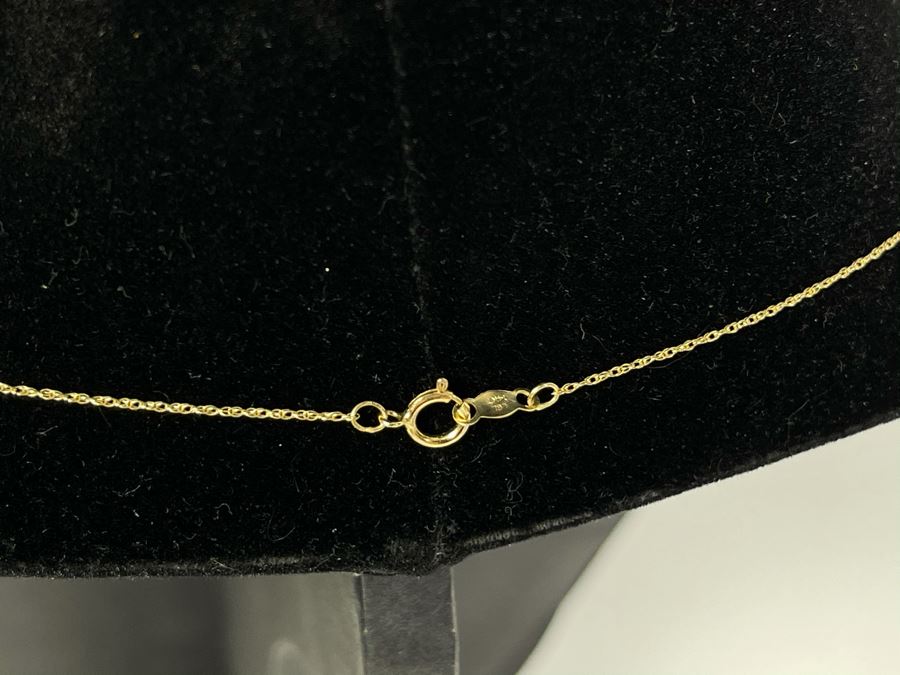 14K Gold Chain 18' Necklace With 14K Gold Pearl Pendant 3.1g [Photo 5]