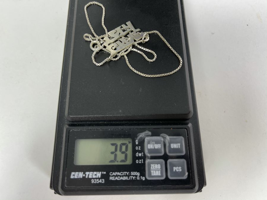 Sterling Silver 16' Chain Necklace With Sterling Silver Pendant 3.9g [Photo 7]