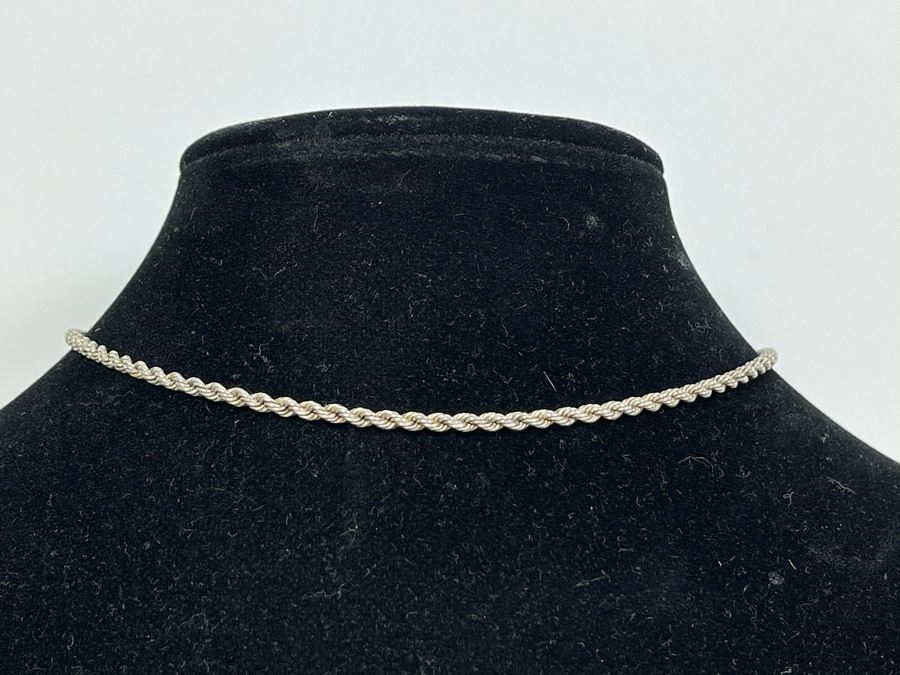 Sterling Silver 16' Rope Chain Necklace 10.4g [Photo 3]