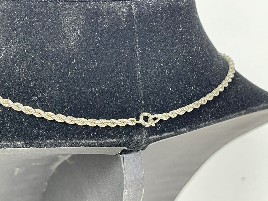Sterling Silver 16' Rope Chain Necklace 10.4g [Photo 4]