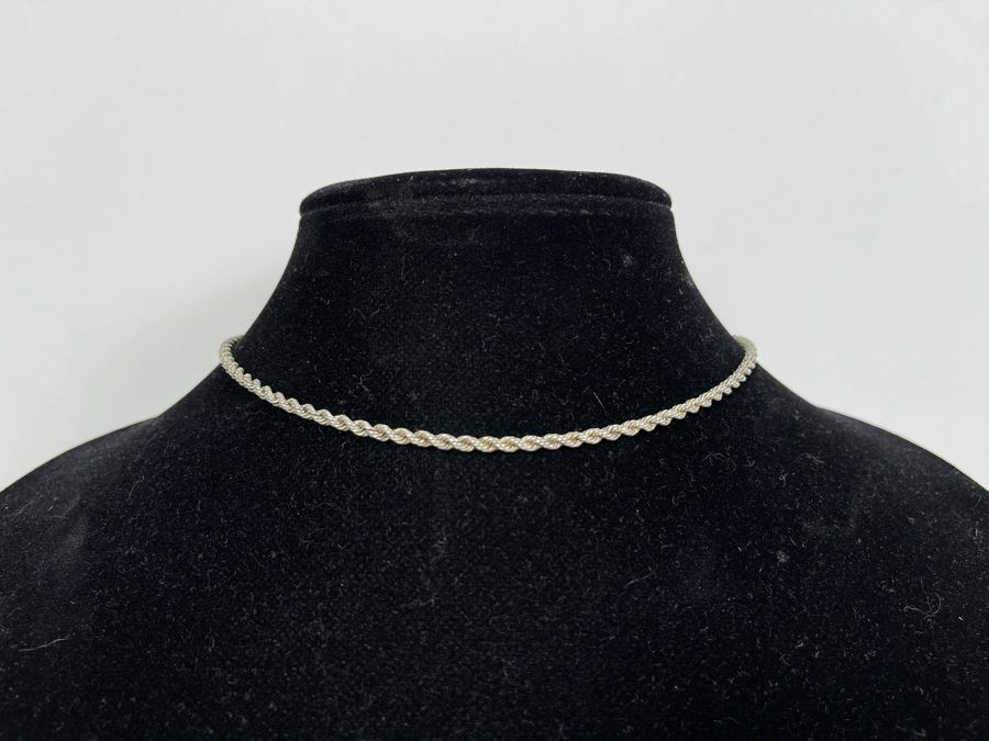 Sterling Silver 16' Rope Chain Necklace 10.4g [Photo 2]