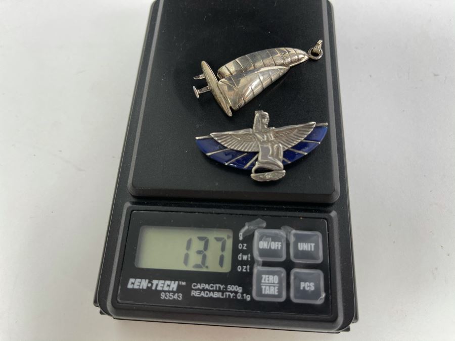 Pair Of Sterling Silver Pendants 13.7g [Photo 8]