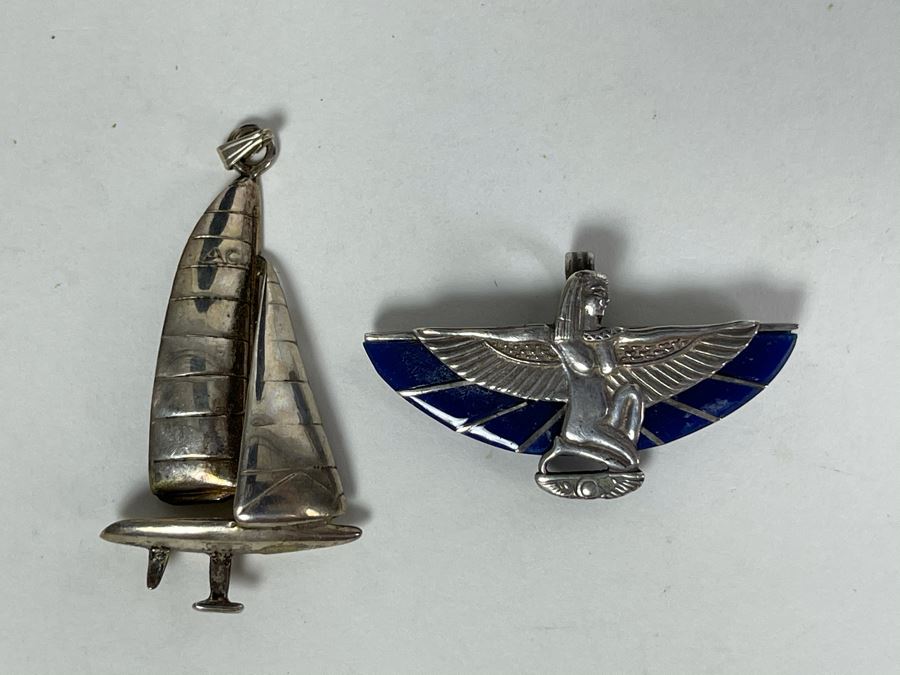 Pair Of Sterling Silver Pendants 13.7g [Photo 2]