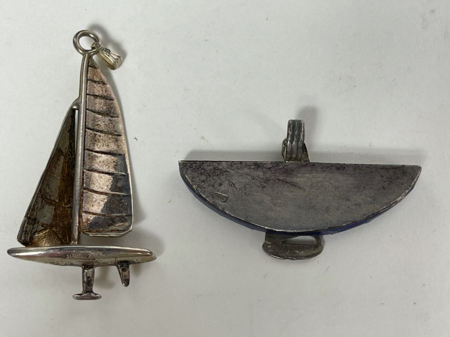 Pair Of Sterling Silver Pendants 13.7g [Photo 5]