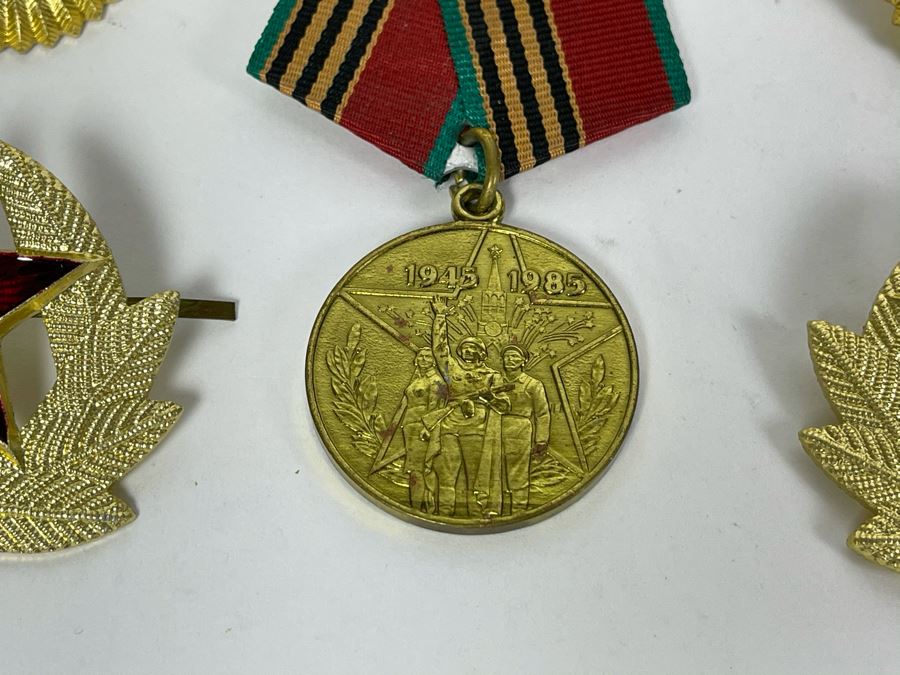 Collection Of Vintage Soviet Union USSR Hat Pins And Military Medal [Photo 5]