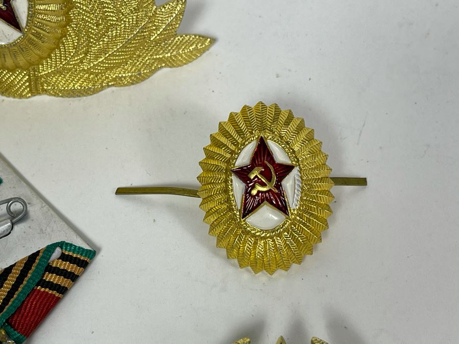 Collection Of Vintage Soviet Union USSR Hat Pins And Military Medal [Photo 8]