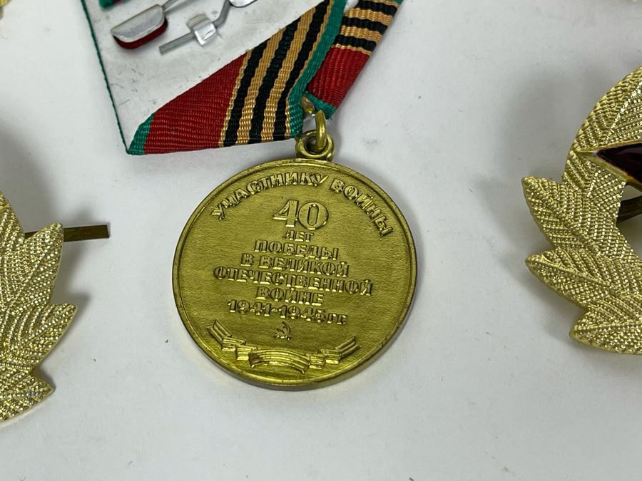Collection Of Vintage Soviet Union USSR Hat Pins And Military Medal [Photo 6]