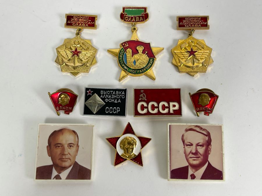 Collection Of Vintage Soviet Union USSR Pins And Military Medals [Photo 2]