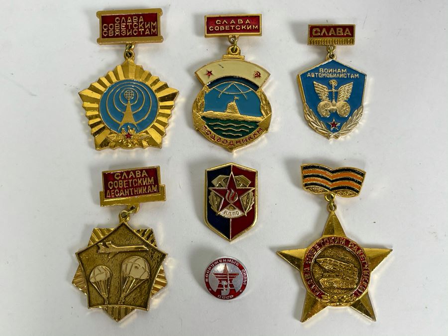 Collection Of Vintage Soviet Union USSR Pins And Military Medals [Photo 2]