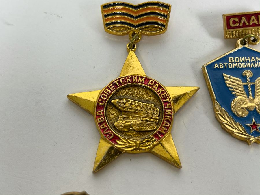 Collection Of Vintage Soviet Union USSR Pins And Military Medals [Photo 2]