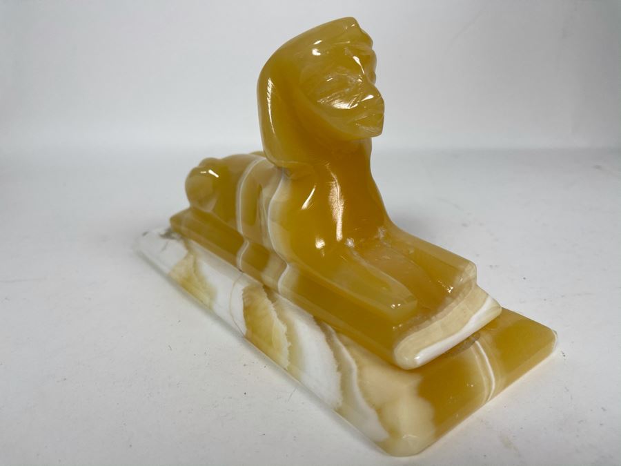 Carved Marble Sphinx Sculpture With Cavity For Light 8W X 3D X 4.5H [Photo 3]