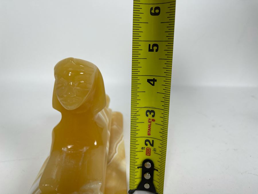 Carved Marble Sphinx Sculpture With Cavity For Light 8W X 3D X 4.5H [Photo 10]