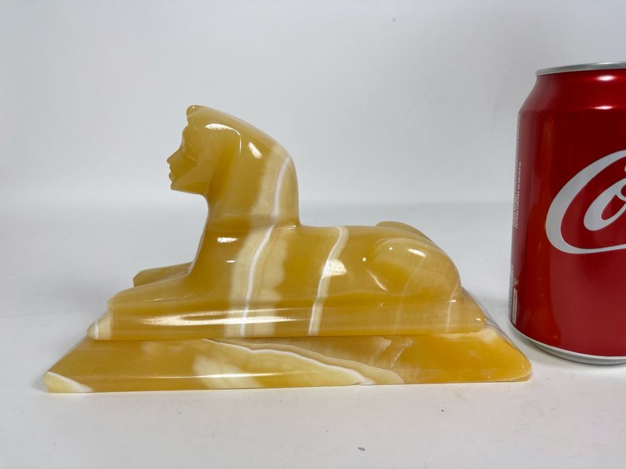 Carved Marble Sphinx Sculpture With Cavity For Light 8W X 3D X 4.5H [Photo 7]