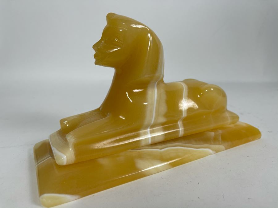 Carved Marble Sphinx Sculpture With Cavity For Light 8W X 3D X 4.5H [Photo 4]