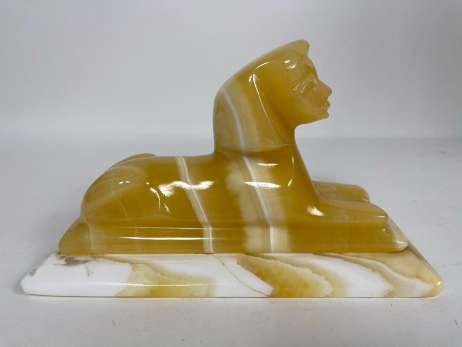 Carved Marble Sphinx Sculpture With Cavity For Light 8W X 3D X 4.5H [Photo 2]